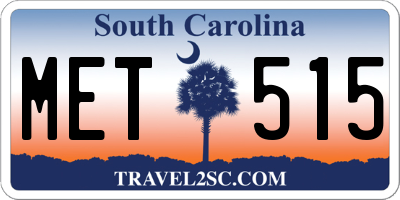 SC license plate MET515