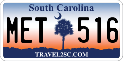 SC license plate MET516