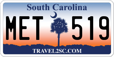 SC license plate MET519