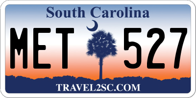 SC license plate MET527