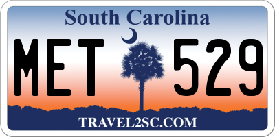 SC license plate MET529