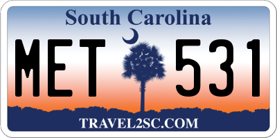 SC license plate MET531