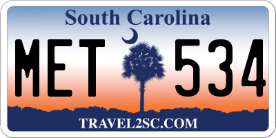 SC license plate MET534