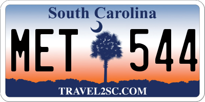 SC license plate MET544