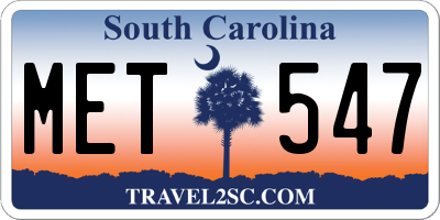 SC license plate MET547