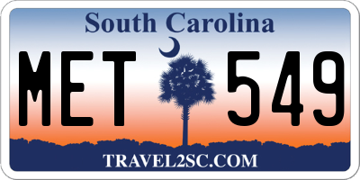 SC license plate MET549