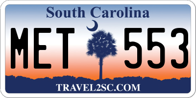 SC license plate MET553