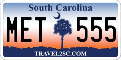 SC license plate MET555