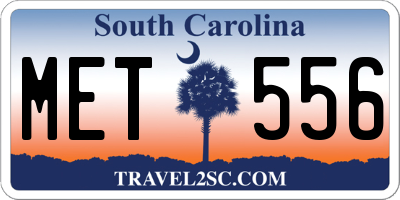 SC license plate MET556