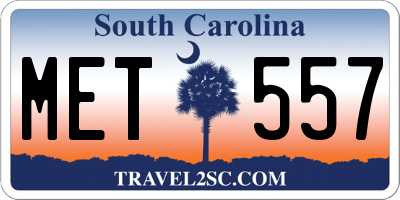 SC license plate MET557
