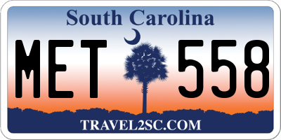 SC license plate MET558