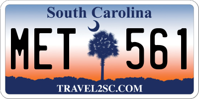SC license plate MET561