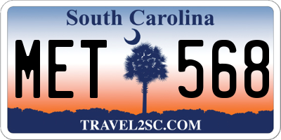 SC license plate MET568