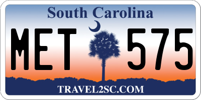 SC license plate MET575