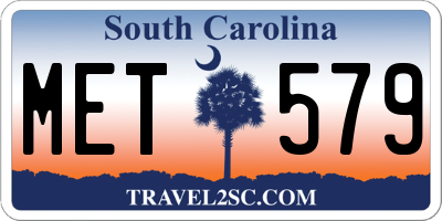 SC license plate MET579