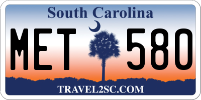 SC license plate MET580