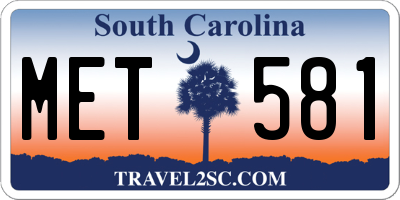 SC license plate MET581