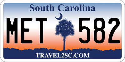SC license plate MET582