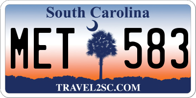 SC license plate MET583