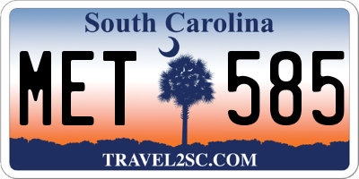 SC license plate MET585