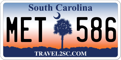 SC license plate MET586