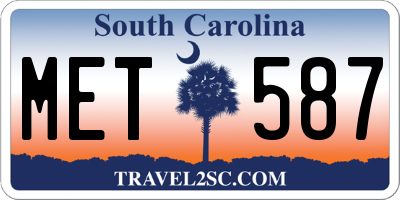 SC license plate MET587