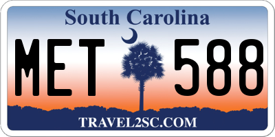 SC license plate MET588