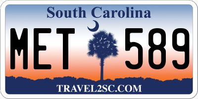 SC license plate MET589