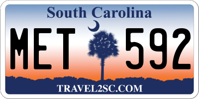 SC license plate MET592