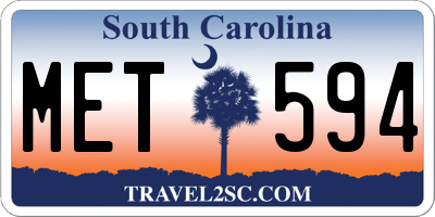 SC license plate MET594