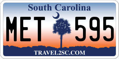 SC license plate MET595