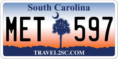 SC license plate MET597