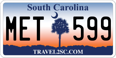 SC license plate MET599