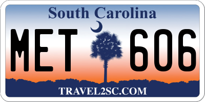 SC license plate MET606