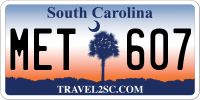SC license plate MET607