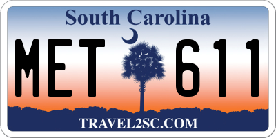 SC license plate MET611