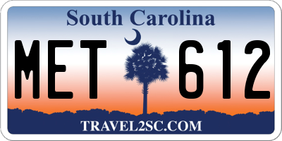 SC license plate MET612