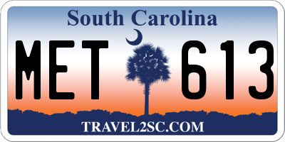 SC license plate MET613
