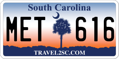 SC license plate MET616
