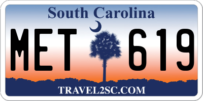 SC license plate MET619