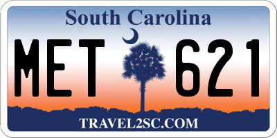 SC license plate MET621
