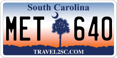 SC license plate MET640