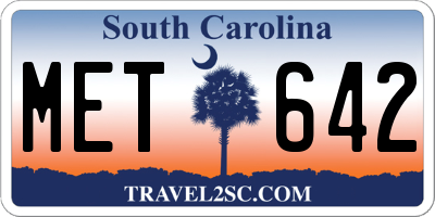 SC license plate MET642