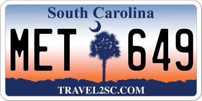 SC license plate MET649