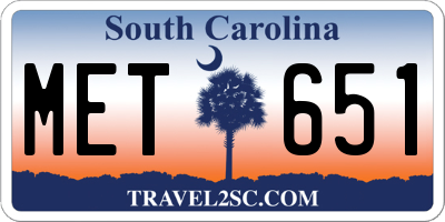 SC license plate MET651