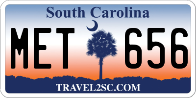 SC license plate MET656
