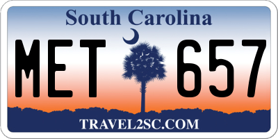 SC license plate MET657