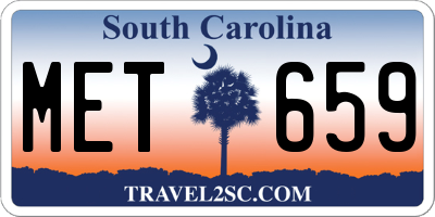 SC license plate MET659