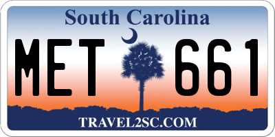 SC license plate MET661