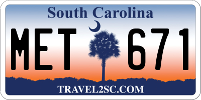 SC license plate MET671